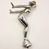 Large Vintage Chrome Art Deco Nude Diver Car Mascot