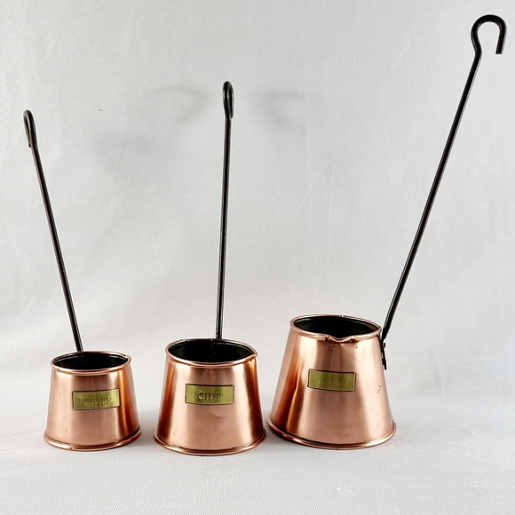 Set of Three Antique Copper Graduating Set of Cider Measures