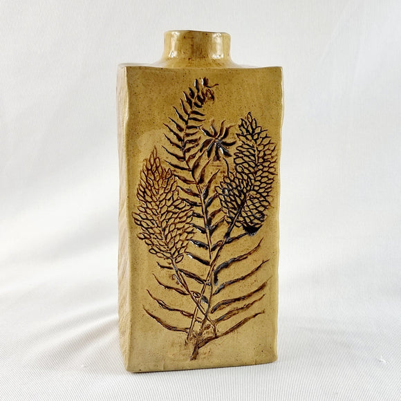 1980s Studio Pottery Bottle Vase Signed