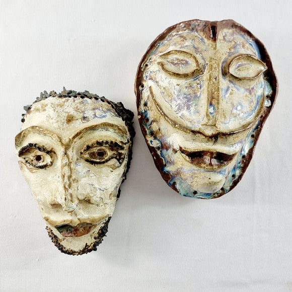 Two Oceanic Pottery Wall Masks