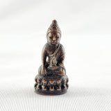 Three Antique Miniature Travel Buddha Bronze Figures