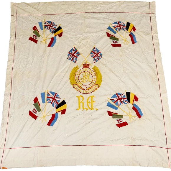 Vintage Large Embroidery Royal Engineers Emblem Motifs