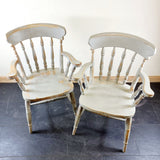 Pair of Pine Farmhouse Elbow Carver Chairs