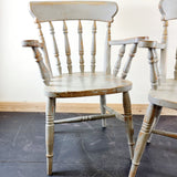 Pair of Pine Farmhouse Elbow Carver Chairs