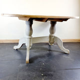 Oval Pine Dinning Table with Painted Grey base.