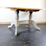 Oval Pine Dinning Table with Painted Grey base.