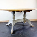 Oval Pine Dinning Table with Painted Grey base.