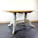 Oval Pine Dinning Table with Painted Grey base.