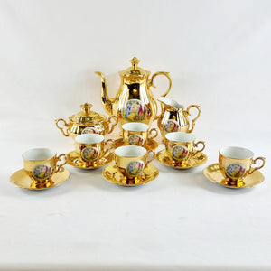 Vintage Epiag Czechoslovakia Gold Six Settings Tea Service