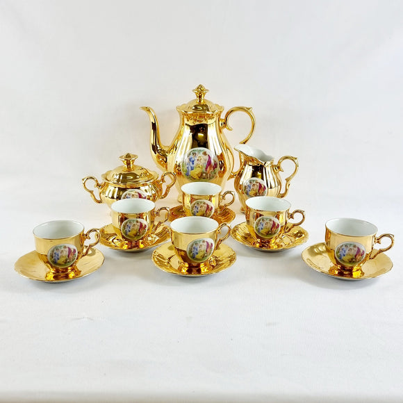 Vintage Epiag Czechoslovakia Gold Six Settings Tea Service