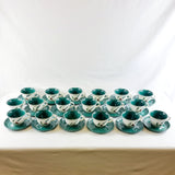 18 Vintage Denby Greenwheat Pattern Cups and Saucers.