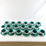 18 Vintage Denby Greenwheat Pattern Cups and Saucers.