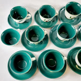 18 Vintage Denby Greenwheat Pattern Cups and Saucers.