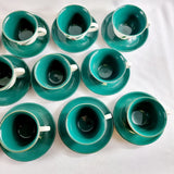 18 Vintage Denby Greenwheat Pattern Cups and Saucers.