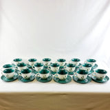 18 Vintage Denby Greenwheat Pattern Cups and Saucers.