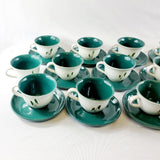 18 Vintage Denby Greenwheat Pattern Cups and Saucers.