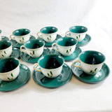 18 Vintage Denby Greenwheat Pattern Cups and Saucers.