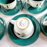 18 Vintage Denby Greenwheat Pattern Cups and Saucers.