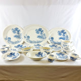 28 Piece Vintage Dinner Service Swinnertons Staffordshire England, The Ferry Pattern