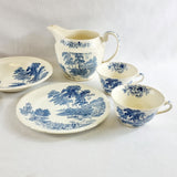 28 Piece Vintage Dinner Service Swinnertons Staffordshire England, The Ferry Pattern