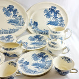 28 Piece Vintage Dinner Service Swinnertons Staffordshire England, The Ferry Pattern