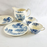 28 Piece Vintage Dinner Service Swinnertons Staffordshire England, The Ferry Pattern