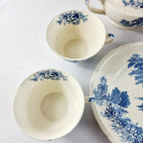 28 Piece Vintage Dinner Service Swinnertons Staffordshire England, The Ferry Pattern