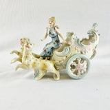 Antique German Figurine in the Manner of Meissen or Dresden. Lady in Chariot.
