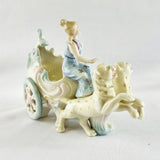 Antique German Figurine in the Manner of Meissen or Dresden. Lady in Chariot.