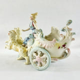 Antique German Figurine in the Manner of Meissen or Dresden. Lady in Chariot.