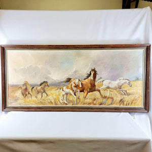 Oil on Canvas of Horses Galloping by Joan Sidnell
