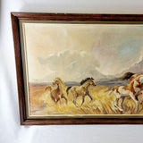 Oil on Canvas of Horses Galloping by Joan Sidnell