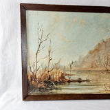 Oil on Canvas of a River Scene by Joan Sidnell signed