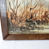Oil on Canvas of a River Scene by Joan Sidnell signed