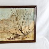 Oil on Canvas of a River Scene by Joan Sidnell signed