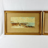 Pair of Victorian Landscape Watercolours by M.E.D