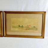 Pair of Victorian Landscape Watercolours by M.E.D