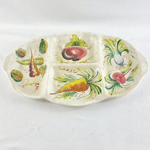 Large Vintage Italian Multi section Vegetable Dish.