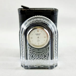 Edinburgh Crystal Glass, Celtic Design Mantle Clock Quartz