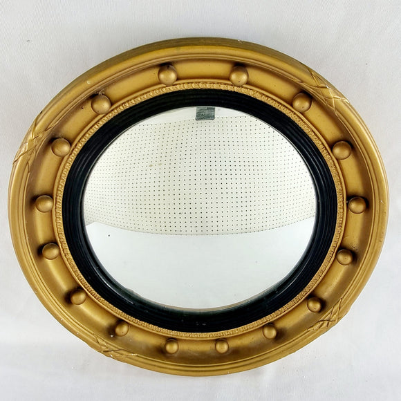Vintage Antique Style Giltwood Porthole Convex Mirror.