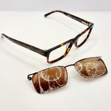 Convertibles Eye Wear Glasses/ Polarized Sunglasses Tortoise Shell Design.