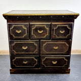 Antique Indian Hardwood Brass Overlay Chest of Drawers