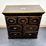 Antique Indian Hardwood Brass Overlay Chest of Drawers
