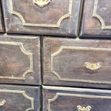 Antique Indian Hardwood Brass Overlay Chest of Drawers