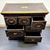 Antique Indian Hardwood Brass Overlay Chest of Drawers