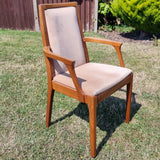 Teak Nathan Vintage Pair of Elbow Carver Chairs