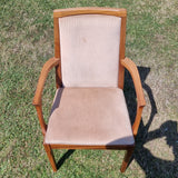 Teak Nathan Vintage Pair of Elbow Carver Chairs