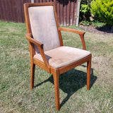 Teak Nathan Vintage Pair of Elbow Carver Chairs