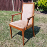 Teak Nathan Vintage Pair of Elbow Carver Chairs