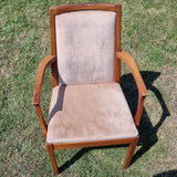 Teak Nathan Vintage Pair of Elbow Carver Chairs